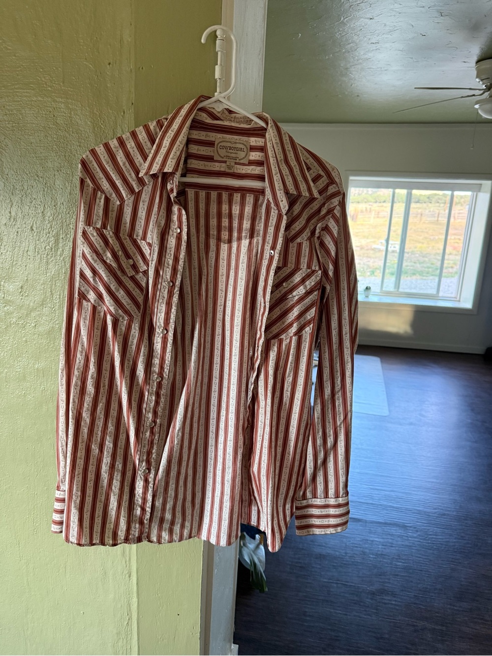 Ely Cattleman Red & White Striped Western Button-Down Shirt